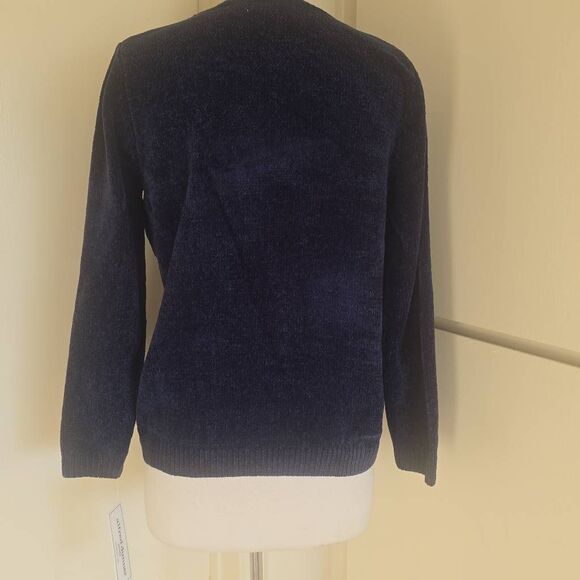 Alfred Dunner Womens Petite Chenille Blue Colorblock Sweater, NWT, PS - Picture 7 of 11